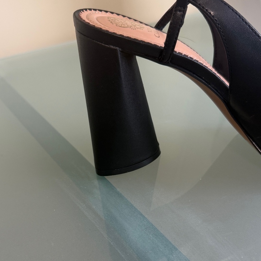 NEW Vince Camuto Shoes Vince Camuto Black Leather Slingback Heels Size 8.5 NWOT - Picture 8 of 15
